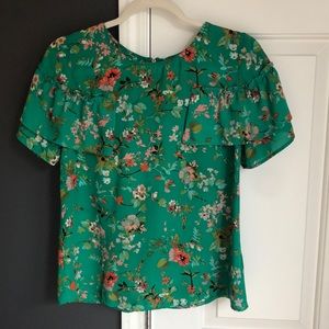 Green Floral Blouse
